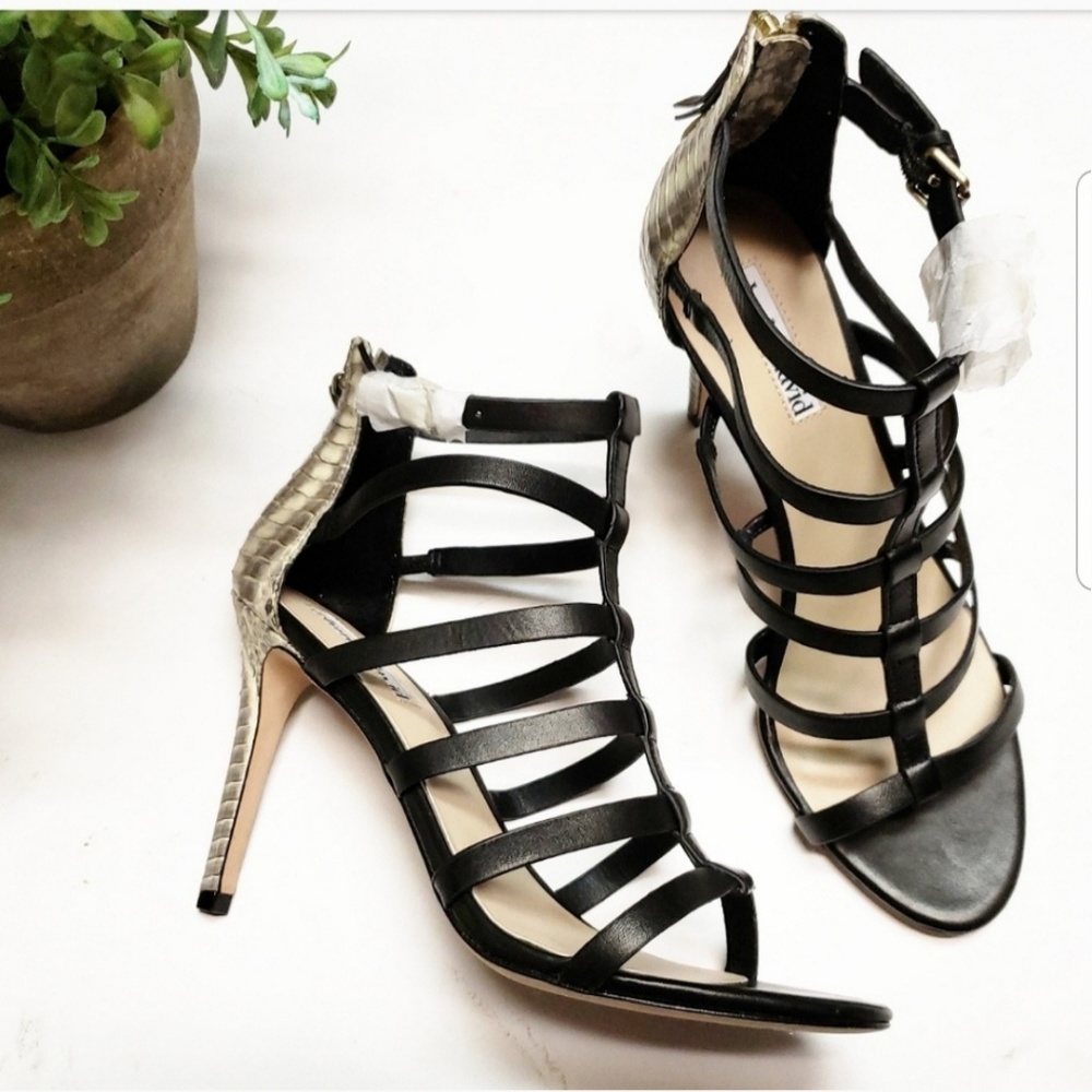 Charles David Black Stilettos w/snakeskin